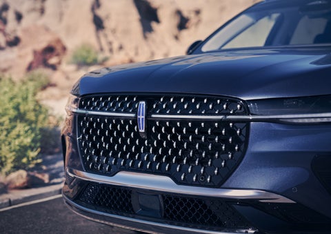 The stylish grille of a 2024 Lincoln Nautilus® SUV sparkles in the sunlight. | Jenkins & Wynne Lincoln in Clarksville TN